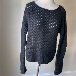 Elegant Black Open-Knit Sweater